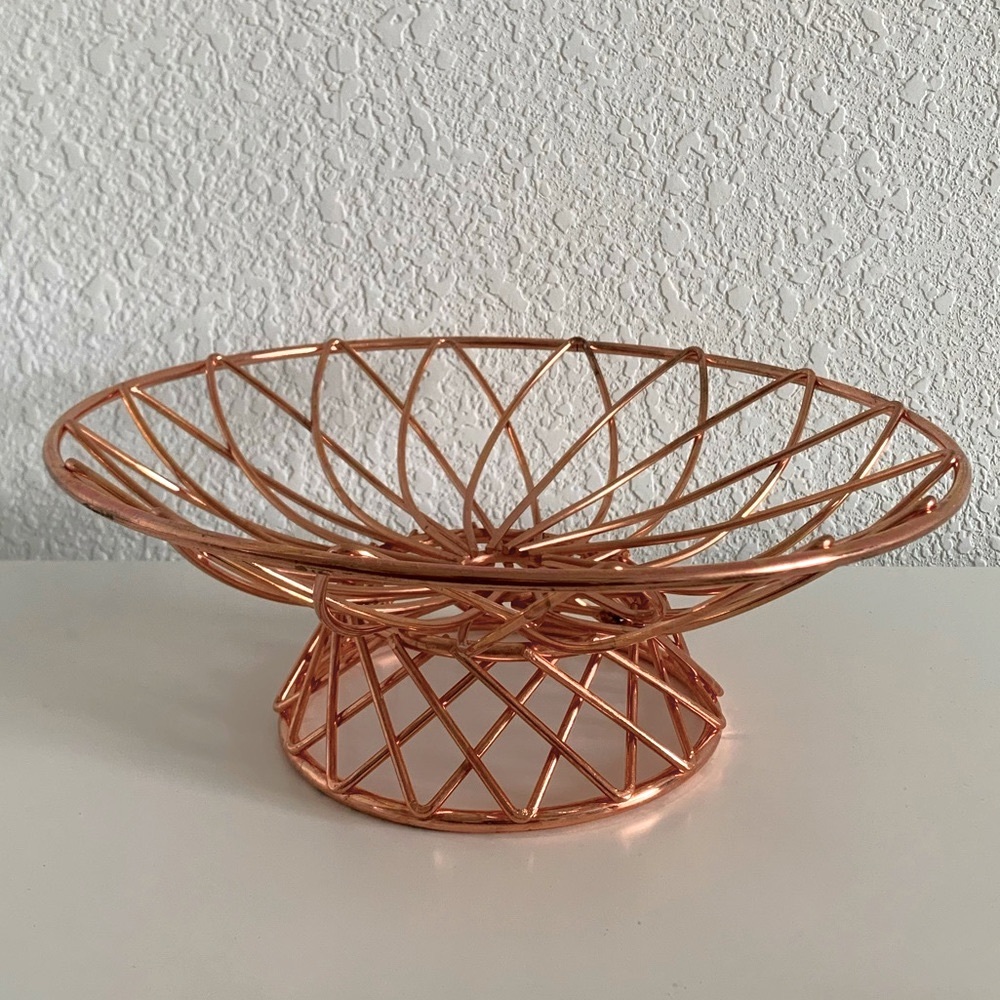 MOVING SALE | New Anthropologie Home rose gold decorative produce basket